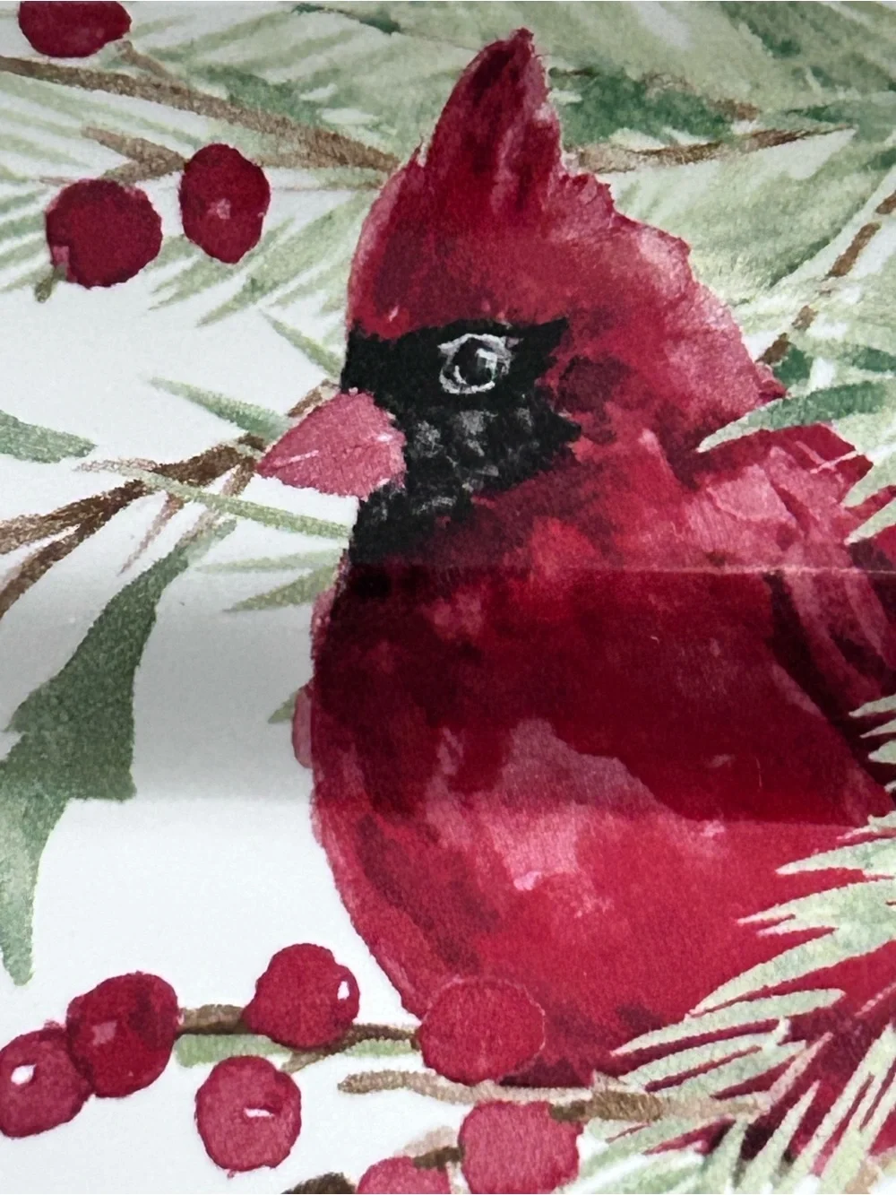 North Pole Trading Co Holly Berry Cardinal Ceramic Serving Platter Tray 14x8 NEW